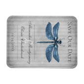 Blue Jewelly Dragonfly Save the Date Magnet (Horizontal)