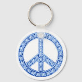 Blue Jewels Peace Sign Schlüsselanhänger (Vorderseite)