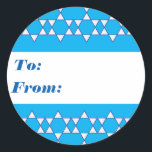 Blue Jewish Star-Geschenketiketten Runder Aufkleber<br><div class="desc">Diese Aufkleber sind in zwei Größen erhältlich und eignen sich perfekt für Hanukkah oder jüdische Geschenkveranstaltungen.</div>