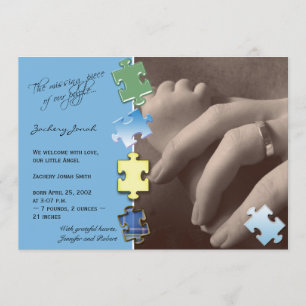 Blue Jigsaw Puzzle Foto Baby Ankündigung