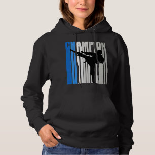 Blue Jiu Jitsu Champion Girls Birthday Train Coach Hoodie
