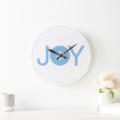 Blue Joy Christmas Large Clock Große Wanduhr (Zuhause)