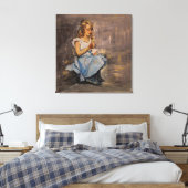 "Blue joy" - Stretched Canvas Print Leinwanddruck (Insitu (Schlafzimmer))
