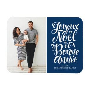 Blue Joyeux Noël et Bonne Année Weihnachtsgebäck F Magnet