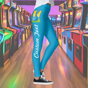 Blue Joystick Cartoon Illustration Leggings