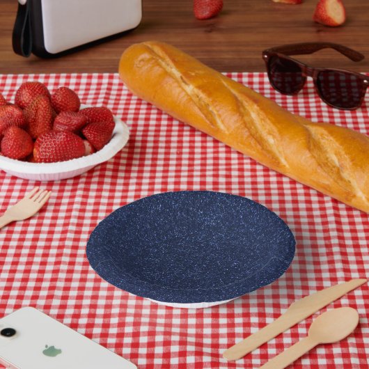 Blue July 4. Glitzer Pappteller (Picknick)