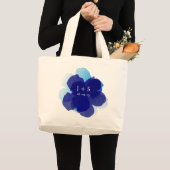 Blue Jumbo Popflower Stoffbeutel (Vorderseite (Produkt))