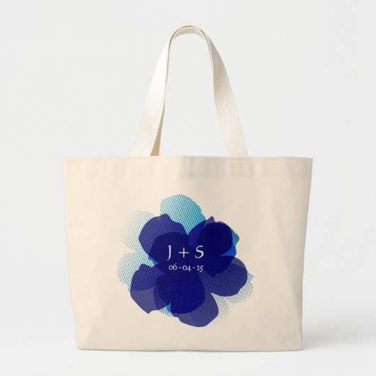 Blue Jumbo Popflower Stoffbeutel (Vorne)