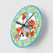 Blue Jungle Baby Clock Runde Wanduhr (Winkel)