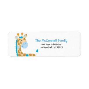 Blue Jungle Giraffe PRINTABLE ADRESSE ETIKETTIEREN