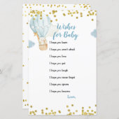 Blue Jungle Heißluftballon Wünsche für Babykarte (Vorne/Hinten)