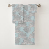 Blue Jungle Tiger Pattern Badetuch Set (Insitu)