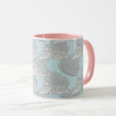 Blue Jungle Tiger Pattern Tasse (VorderseiteRechts)