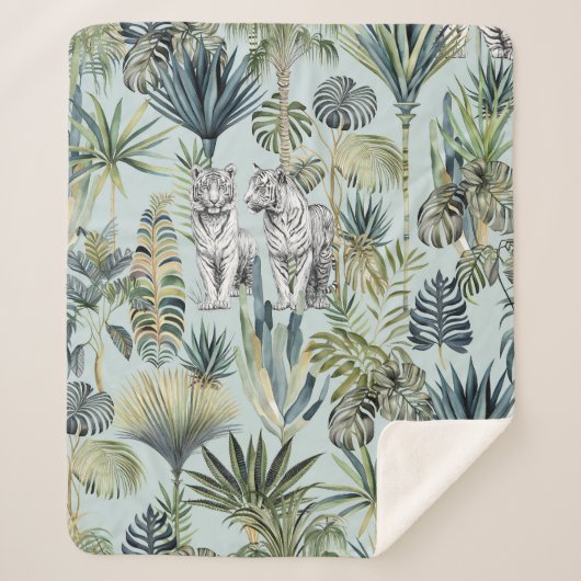 Blue Jungle White Tigers Sherpadecke (Vorderseite)