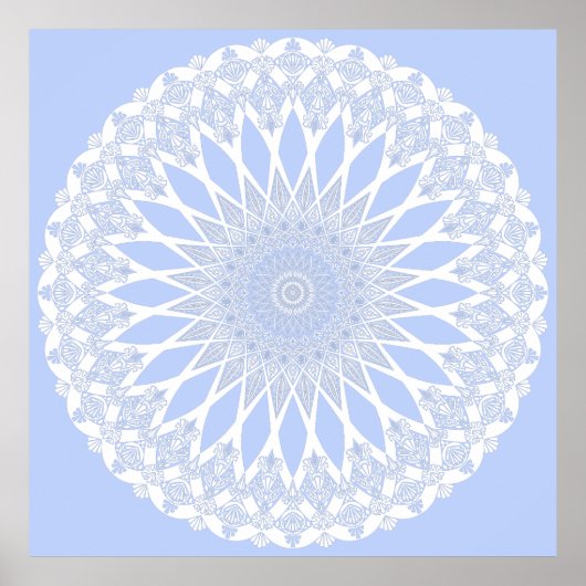 Blue Juniper Berry Tristyns Mandala Poster (Vorne)