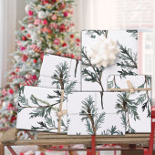 Blue Juniper & Cedar Tree Branch Winter Greenery Geschenkpapier Set