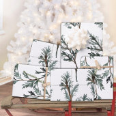 Blue Juniper & Cedar Tree Branch Winter Greenery Geschenkpapier Set