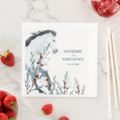 Blue Juniper & Red Berries Serviette (Beispiel)