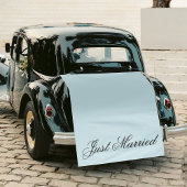 Blue Just Married Fabric Car Wedding Banner Sign Wandteppich