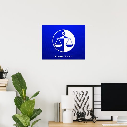 Blue Justice Scales Poster (Heimbüro)