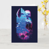 Blue Käfer Retrowave City Lights Karte (Gelbe Blume)