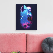 Blue Käfer Retrowave City Lights Leinwanddruck (Insitu (Wohnzimmer))