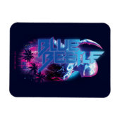 Blue Käfer Retrowave City Lights Magnet (Horizontal)
