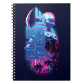 Blue Käfer Retrowave City Lights Notizblock (Vorderseite)