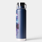 Blue Käfer Retrowave City Lights Trinkflasche (Rückseite)