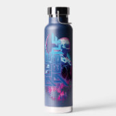 Blue Käfer Retrowave City Lights Trinkflasche (Links)