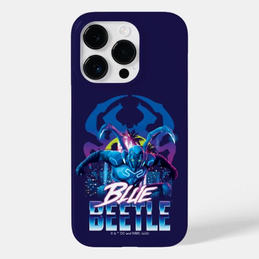 Blue Käfer Retrowave City Sunset Case-Mate iPhone Hülle (Rückseite)