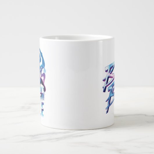 Blue Käfer Retrowave City Sunset Jumbo-Tasse (Vorderseite)