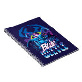 Blue Käfer Retrowave City Sunset Notizblock (Rechte Seite)