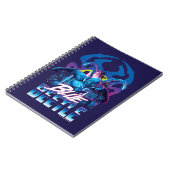 Blue Käfer Retrowave City Sunset Notizblock (Linke Seite)