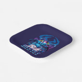 Blue Käfer Retrowave City Sunset Pappteller (Gewinkelt)