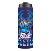 Blue Käfer Retrowave City Sunset Thermosbecher (Vorderseite)