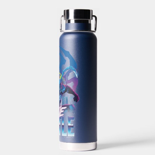 Blue Käfer Retrowave City Sunset Trinkflasche (Rückseite)