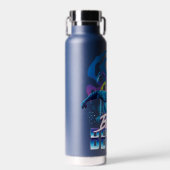 Blue Käfer Retrowave City Sunset Trinkflasche (Vorne)