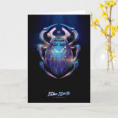 Blue Käfer Scarab Theatrales Poster Karte (Gelbe Blume)