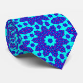 Blue Kaleidoscope Flourished Krawatte (Gerollt)