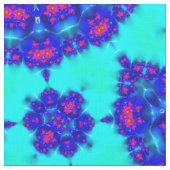 Blue Kaleidoscope Flourished Stoff (Nahaufnahme)