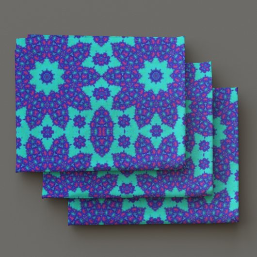 Blue Kaleidoscope Flourished Stoff