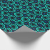 Blue Kaleidoscope Fractal Pattern Geschenkpapier (Ecke)