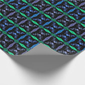 Blue Kaleidoscope Fractal Pattern Geschenkpapier (Ecke)