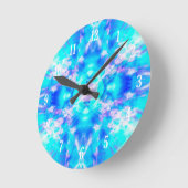 Blue kaleidoscope pattern runde wanduhr (Winkel)