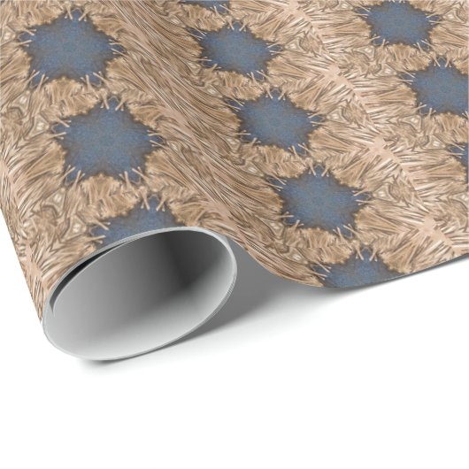 Blue Kaleidoscope Star Wicker Hintergrund Geschenkpapier (Rolleneckpunkt)