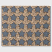 Blue Kaleidoscope Star Wicker Hintergrund Geschenkpapier (Flach)