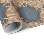 Blue Kaleidoscope Star Wicker Hintergrund Geschenkpapier (Rolleneckpunkt)