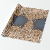 Blue Kaleidoscope Star Wicker Hintergrund Geschenkpapier (Ungerollt)