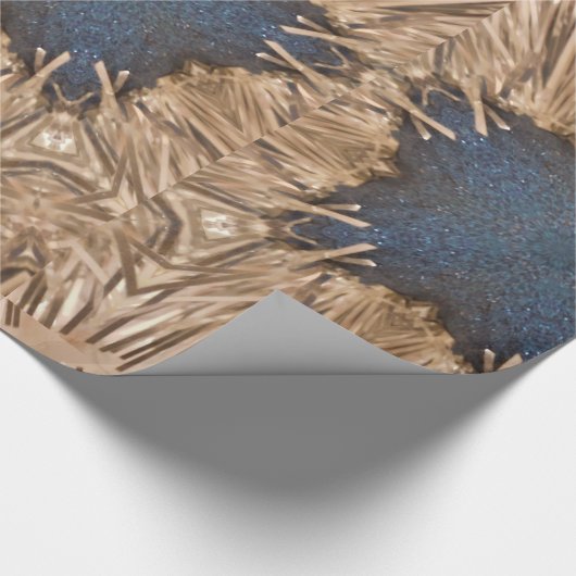 Blue Kaleidoscope Star Wicker Hintergrund Geschenkpapier (Ecke)